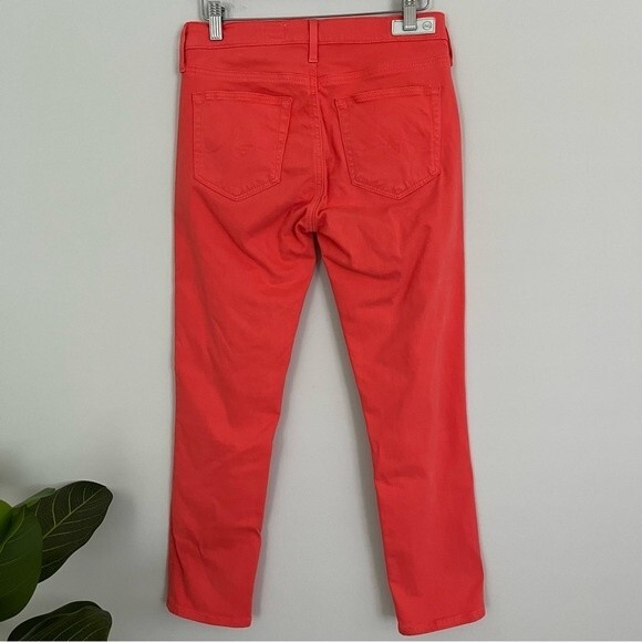 AG Adriano GoldSchmied The Prima Crop Cigarette Crop in Coral/Orange, Size 25 - Picture 5 of 14